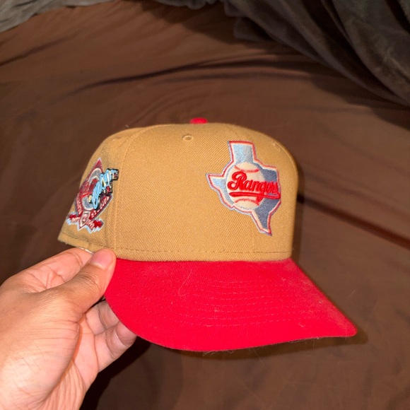 New Era Other - New Era Texas Rangers Blue and Tan 59FIFTY Cap Size 7 1/8